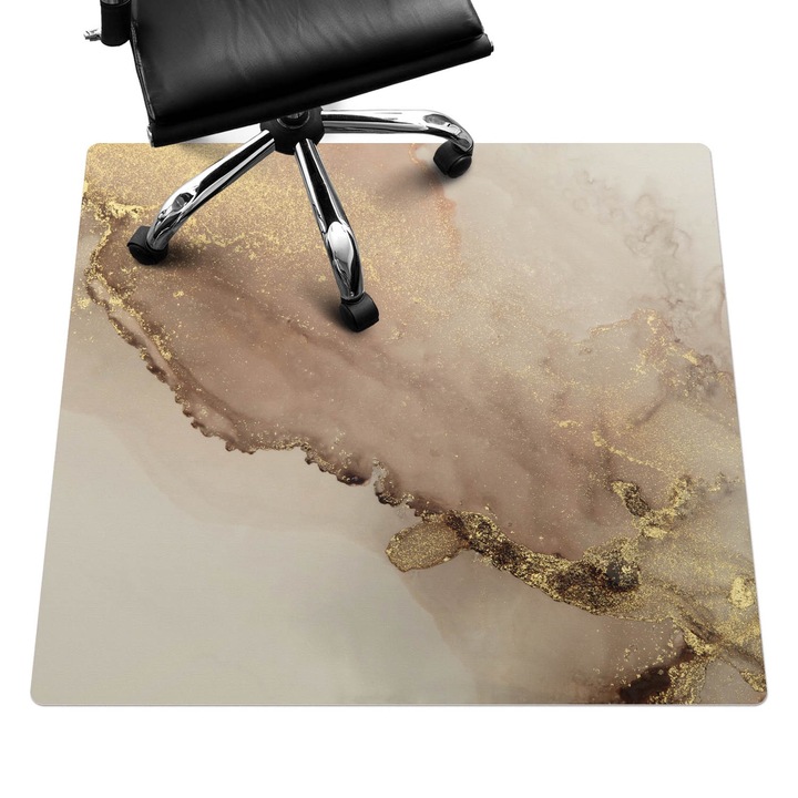 Irodai szék szőnyeg, Wallfluent, Finom absztrakciók, Bézs, 100x100 cm, 010250310050100077327