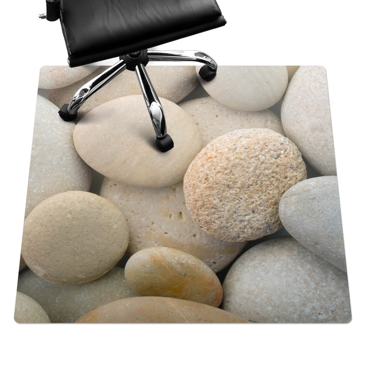 Protectie podea scaun birou, Wallfluent, Pietre netede, Bej, 100x100 cm, 010250310050100077146