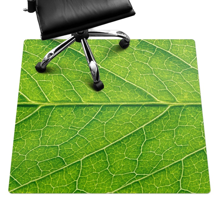 Szék szőnyeg, Wallfluent, Levél közelről, Zöld, 100x100 cm, 010250310050100077213