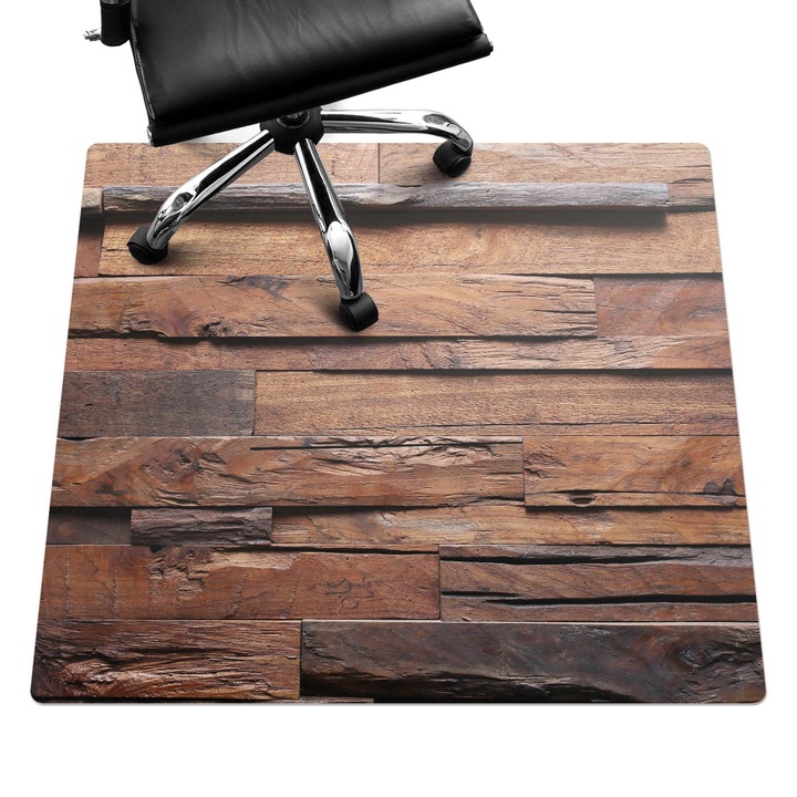 Padlóvédő székalátét, Wallfluent, Fa textúra, Barna, 100x100 cm, 010250310050100077364