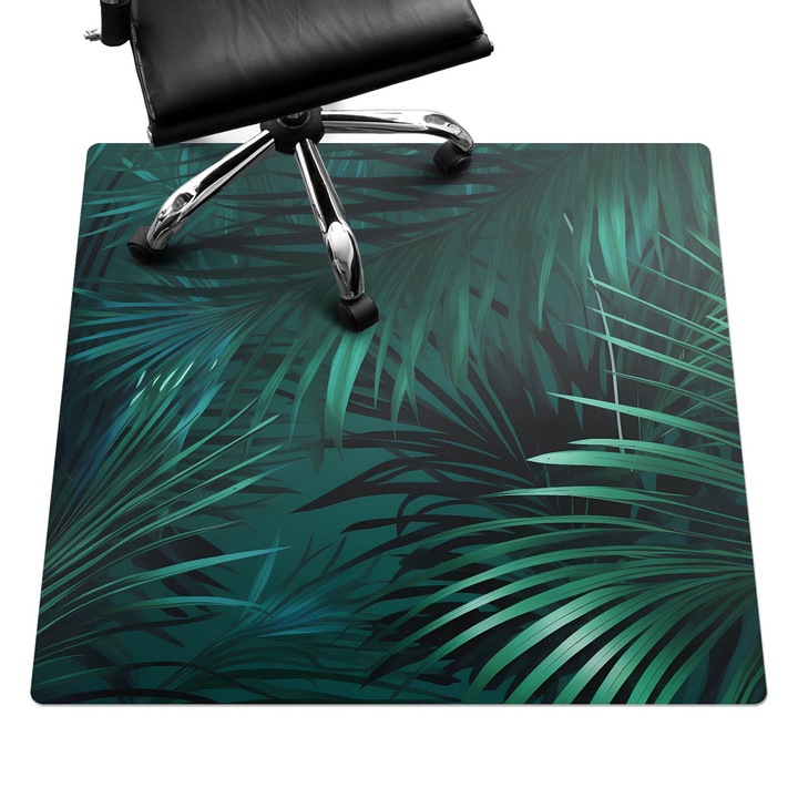 Szék szőnyeg, Wallfluent, Trópusi levelek, Zöld, 100x100 cm, 010250310050100088249