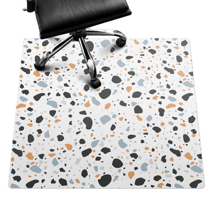 Covoras pentru protectie pardosea, Wallfluent, Terrazzo abstract, Multicolor, 100x100 cm, 010250310050100077421