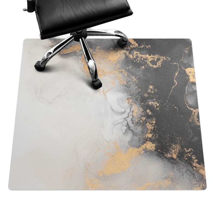 Székalátét, Wallfluent, Absztrakt márvány, Fekete és fehér, 100x100 cm, 010250310050100088312