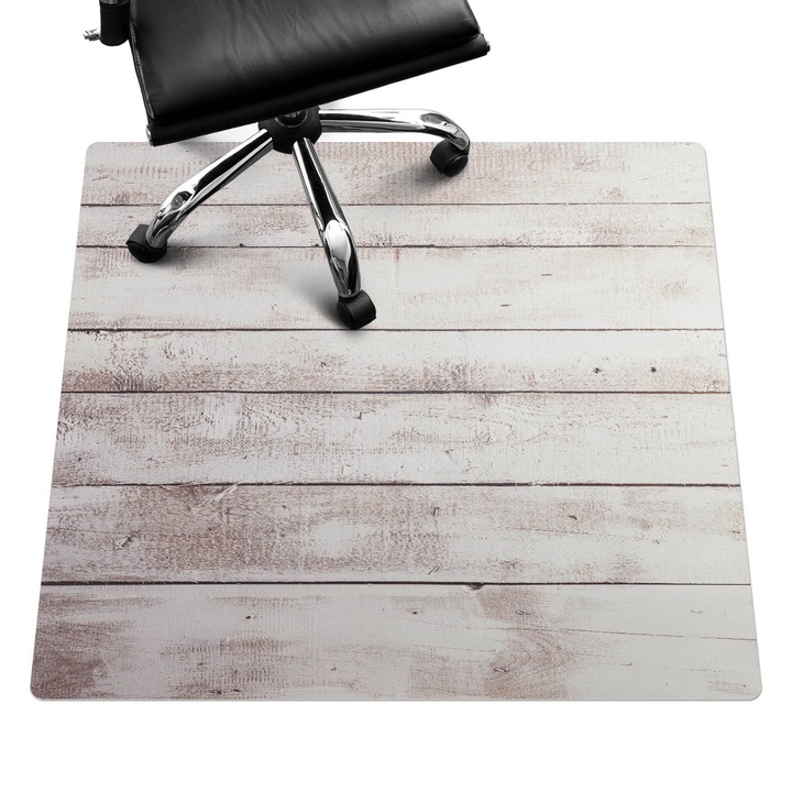 Covoras pentru protectie pardosea, Wallfluent, Textura din lemn, Bej, 100x100 cm, 010250310050100088224