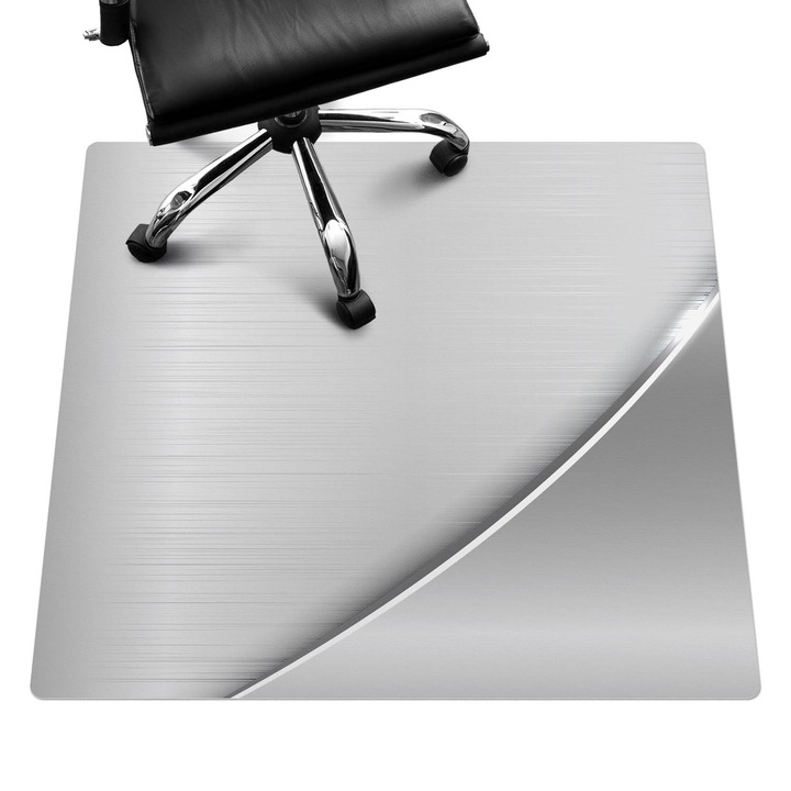 Íróasztal szék alátét, Wallfluent, Fémes textúra, Szürke, 100x100 cm, 010250310050100273878