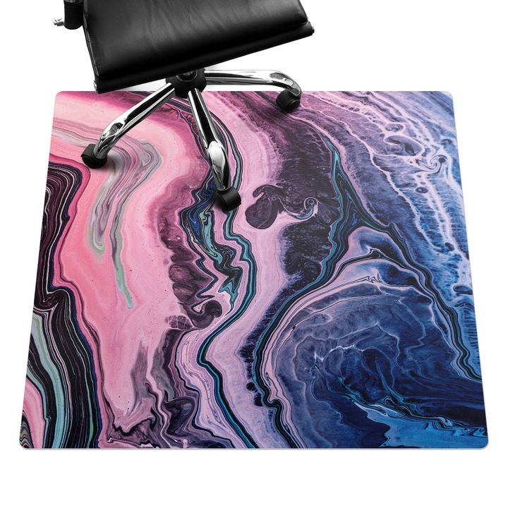 Covoras pentru protectie pardosea, Wallfluent, Valuri abstracte, Roz, 100x100 cm, 010250310050100282558