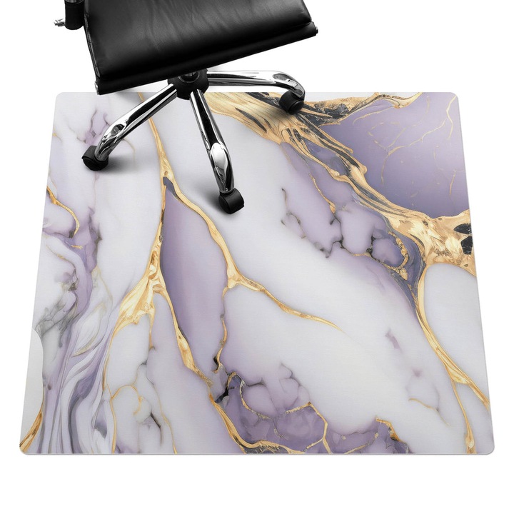 Covoras pentru protectie pardosea, Wallfluent, Valuri de marmura, Violet, 100x100 cm, 010250310050100282613