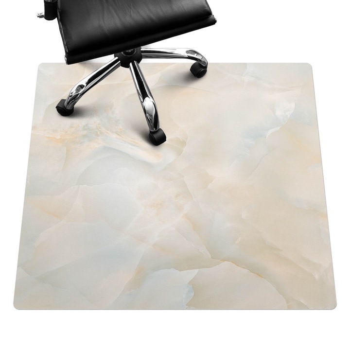 Padlóvédő székalátét, Wallfluent, Fényes absztrakt hullámok, Krémszín, 100x100 cm, 010250310050100282606