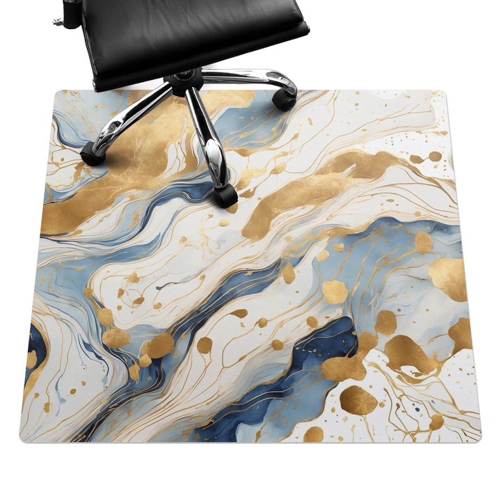 Székalátét, Wallfluent, Absztrakt hullámok, Kék, 100x100 cm, 010250310050100282549