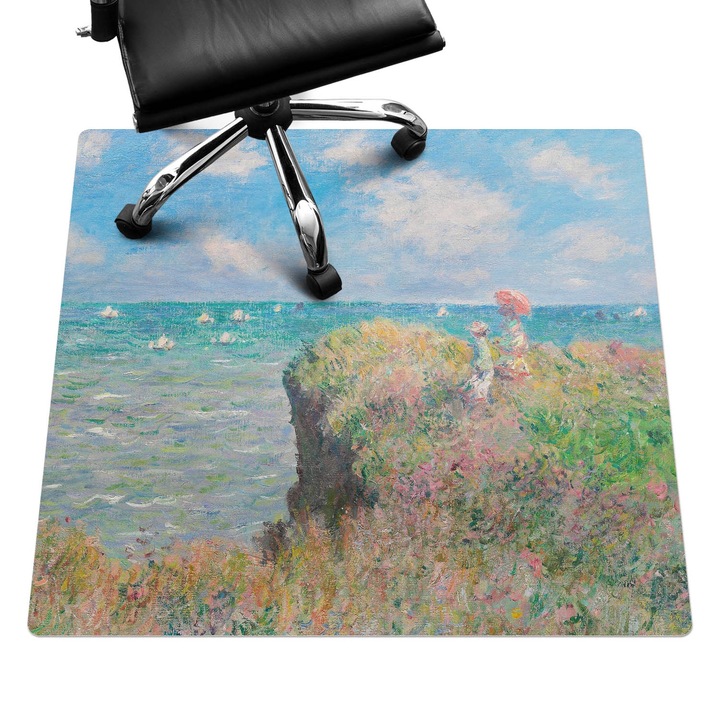 Székalátét, Wallfluent, Tengeri táj sziklával, Kék, 100x100 cm, 010250310050100282722