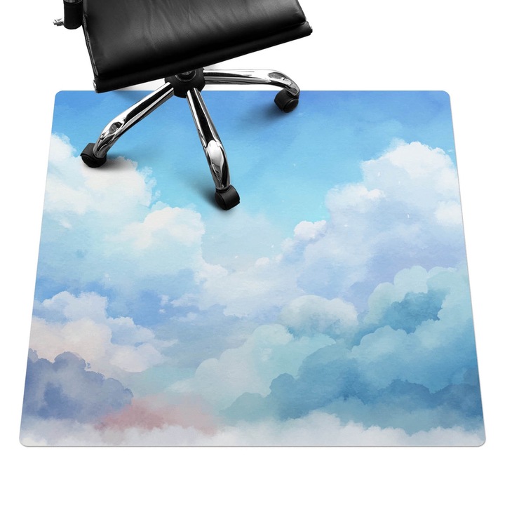 Székalátét, Wallfluent, Festett felhők, Kék, 100x100 cm, 010250310050100282807