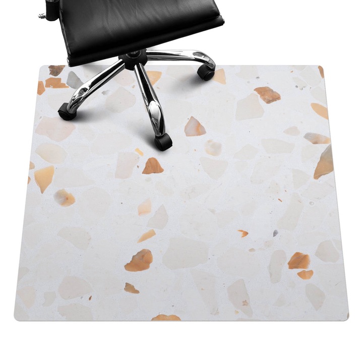 Szék szőnyeg, Wallfluent, Terrazzo pasztell színekben, Krémszín, 100x100 cm, 010250310050100282808