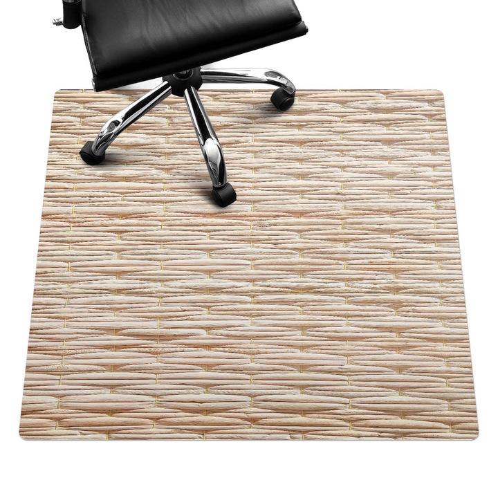 Íróasztal szék alátét, Wallfluent, Természetes fonat, Bézs, 100x100 cm, 010250310050100282809