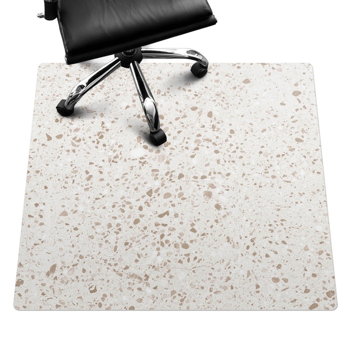 Covoras pentru protectie pardosea, Wallfluent, Puncte luminoase de terrazzo, Bej, 100x100 cm, 010250310050100282869