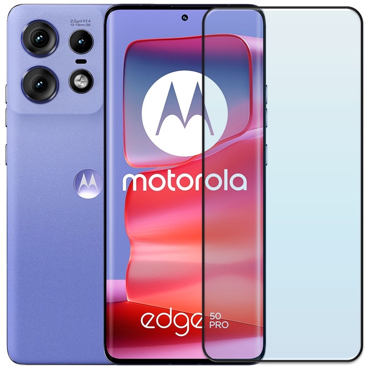 Folie din sticla securizata pentru Motorola Edge 50 Pro, HAMSTERBOX Glass Shield, Protectie completa ecran, Full face, Aplicare rapida, Case Friendly, Transparenta