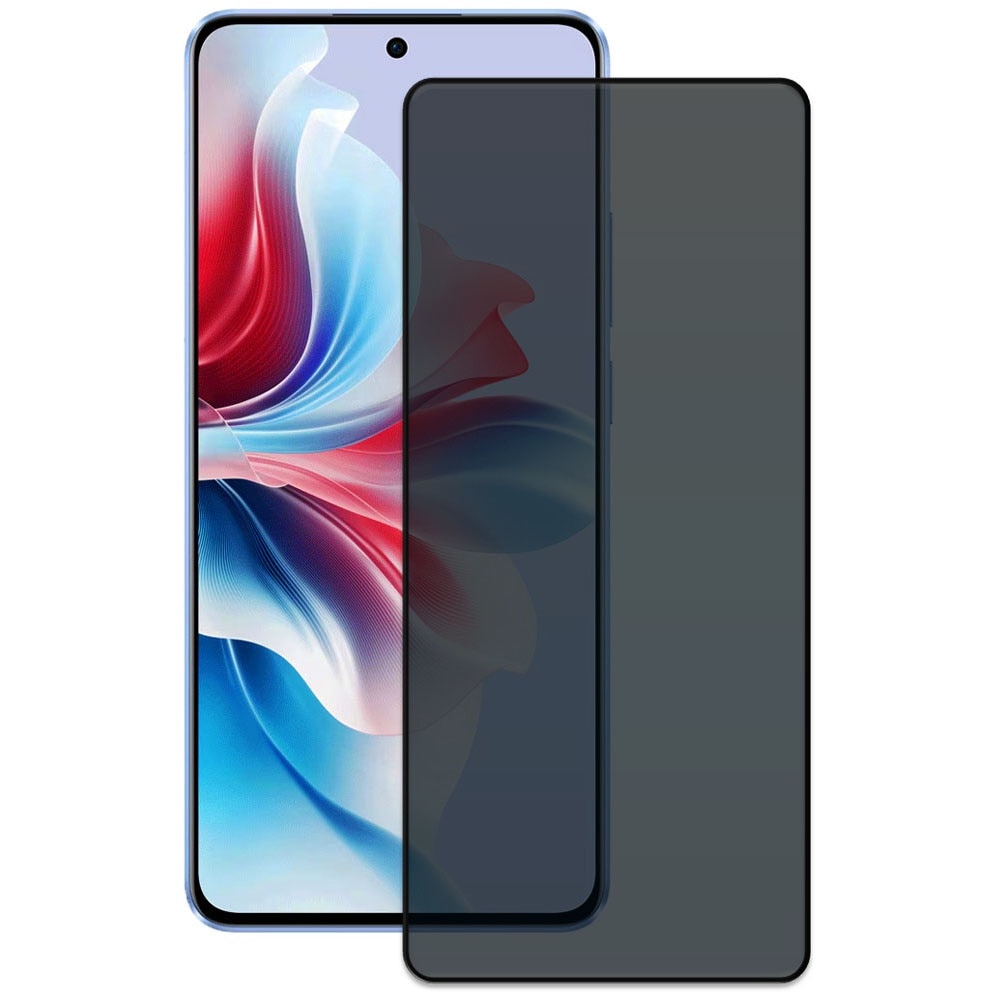 Folie din sticla securizata pentru Oppo Reno 11F 5G, HAMSTERBOX Privacy Shield, Protectie completa ecran, Full face, Aplicare rapida, Case Friendly, Negru