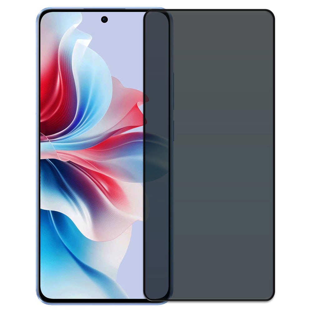 Folie din sticla securizata pentru Oppo Reno 11F 5G, HAMSTERBOX Privacy Shield, Protectie completa ecran, Full face, Aplicare rapida, Case Friendly, Negru