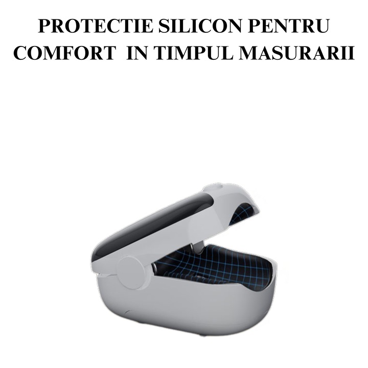 Pulsoximetru Digital EVONTECH ®, Protectie Silicon, Functie Auto-OFF, Masurare Rapida a Oxigenului din Sange si Pulsului, Ecran LCD, Ideal pentru Monitorizarea Starii de Sanatate