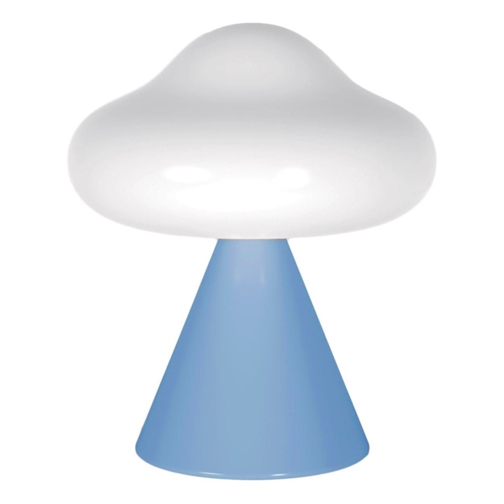 Lampa de Masa Bleu cu Nor Alb, LED, Functioneaza cu 3 Baterii LR44 (Incluse), Buton ON/OFF, 8x10 cm