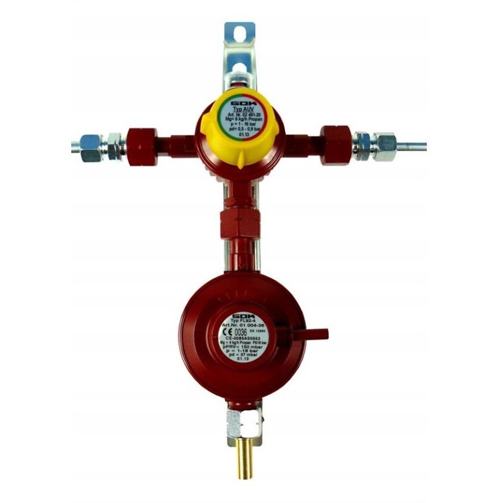 Reductor automat pentru instalatie butelara 4 butelii Gok 37/50 mbar, 6 kg/h, accesorii incalzire