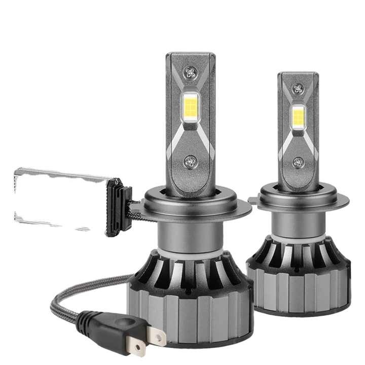 H7 automata autó izzó készlet, CANBUS, teljesítmény 70W, színhőmérséklet 6000k, fényáram 6000 LM, víz- és időjárásálló, fém ház, ezüst, 2 db