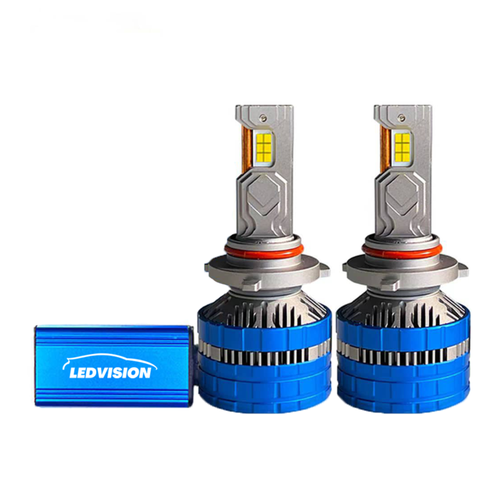 Set 2 becuri LED H7 conversie de la HALOGEN, H series, Plug&Play, 200W, 12V, IP68, 55000LM, 6000K, Canbus, Radiator Aluminiu, Miez Cupru Dublu