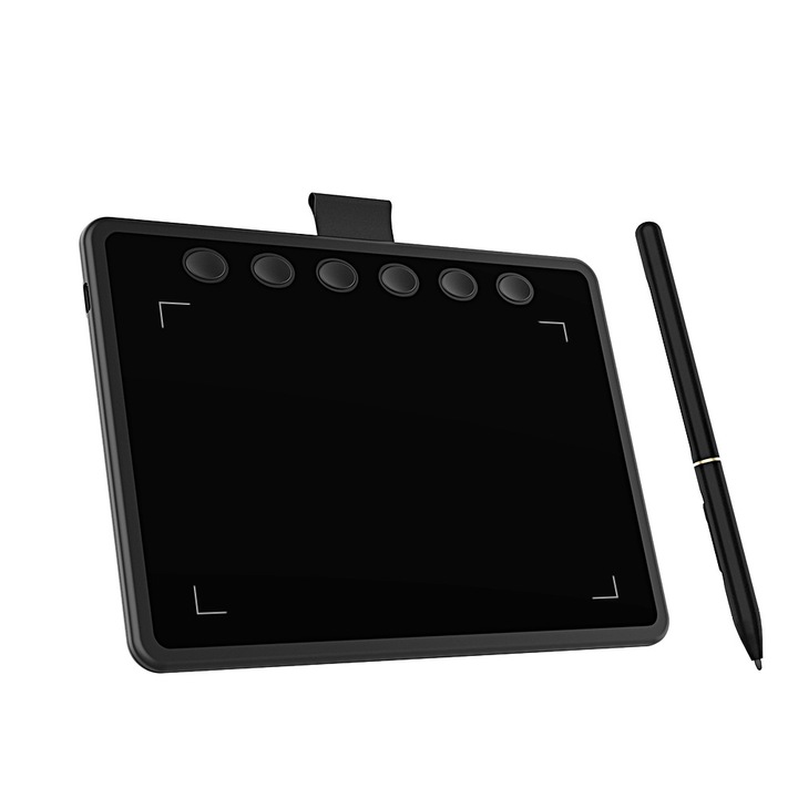 Digitális rajztábla, 5080LPI, OTG csatlakozási lehetőség rajzoláshoz, tervezéshez és online oktatáshoz, többfunkciós gombok, több rendszerrel kompatibilis, USB, fekete
