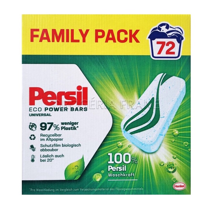 Eco Power Bars Persil mosószer 72 tabletta x 29,5 g EREDETI Ausztria doboz 2,124 g