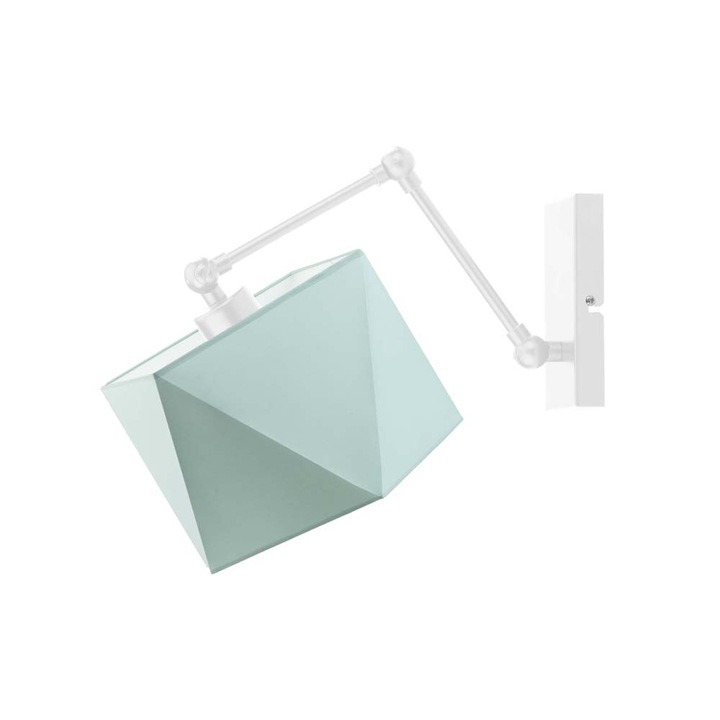 Лампа Lysne, Hamilton, бяла рамка, зелен абажур, метал, 1xE27, 40x40см