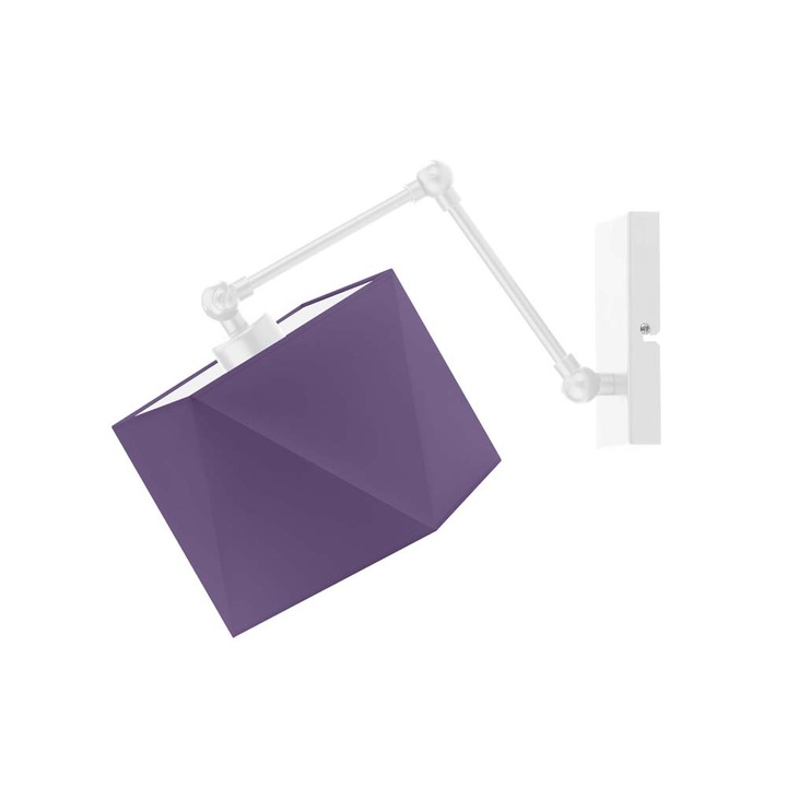 Лампа Lysne, Hamilton, бяла рамка, лилав абажур, метал, 1xE27, 40 см