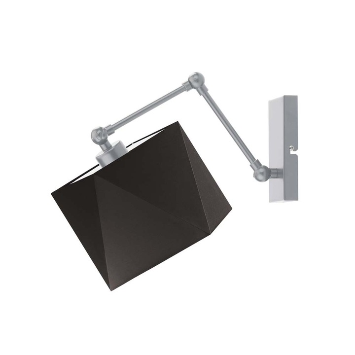 Лампа Lysne, Hamilton, сребриста рамка, черен абажур, метал, 40x40см, E27, 60W, 230V