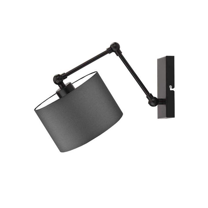 Lysne fali lámpa, Hamilton, fekete keret, fekete lámpabúra, 1xE27, 40x40cm