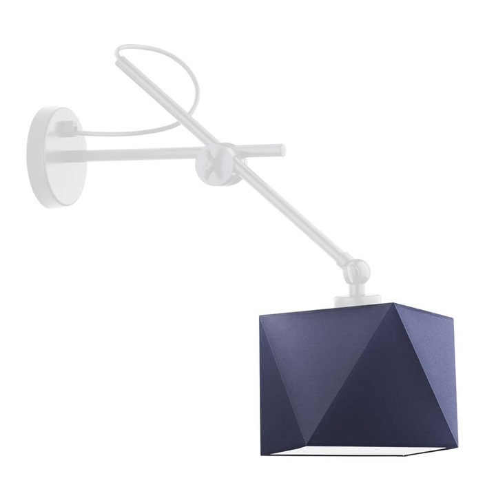 Lysne fali lámpa, Hamilton, fehér keret, kék textilbúra, 1xE27, 60W, 16x16cm