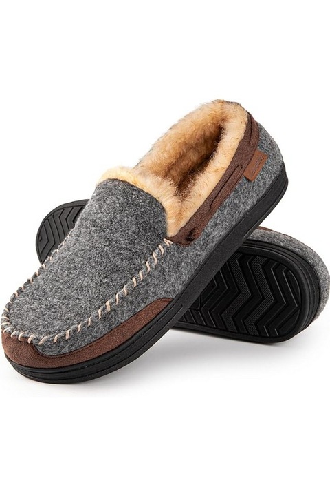 Pantofi confortabili casa cu spuma de memorie pentru barbati, gri, LongBay, Gri