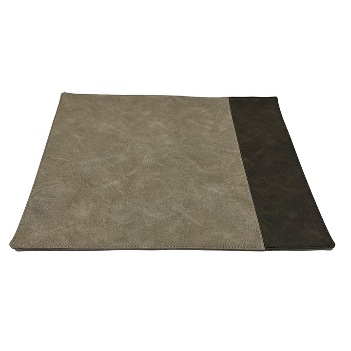 Suport pentru farfurie, Piele Ecologica, Stripe placemat, culoare Gri deschis gama Vintage K01/Gri stone gama vintage K06, 30X45CM