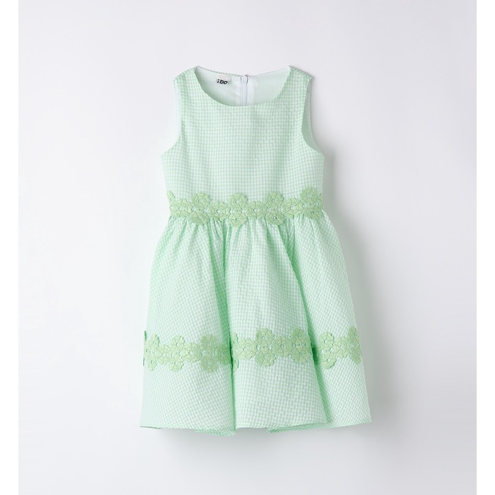 I Do, Kockás ruha virágos hímzéssel, Zöld