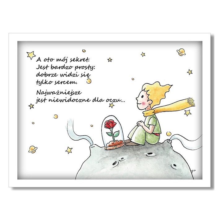 Saculet decorativ Micul Print, Estego, 16x12x4 cm, alb, cu efect 3D