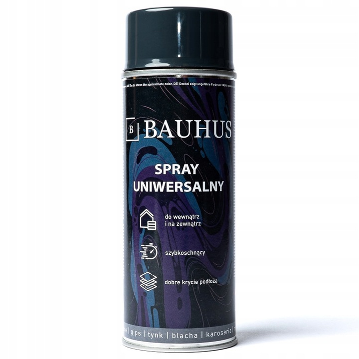 Vopsea spray emalioasa Bauhus, RAL 7016, antracit, aplicare rapida, rezistenta la intemperii, 400ml