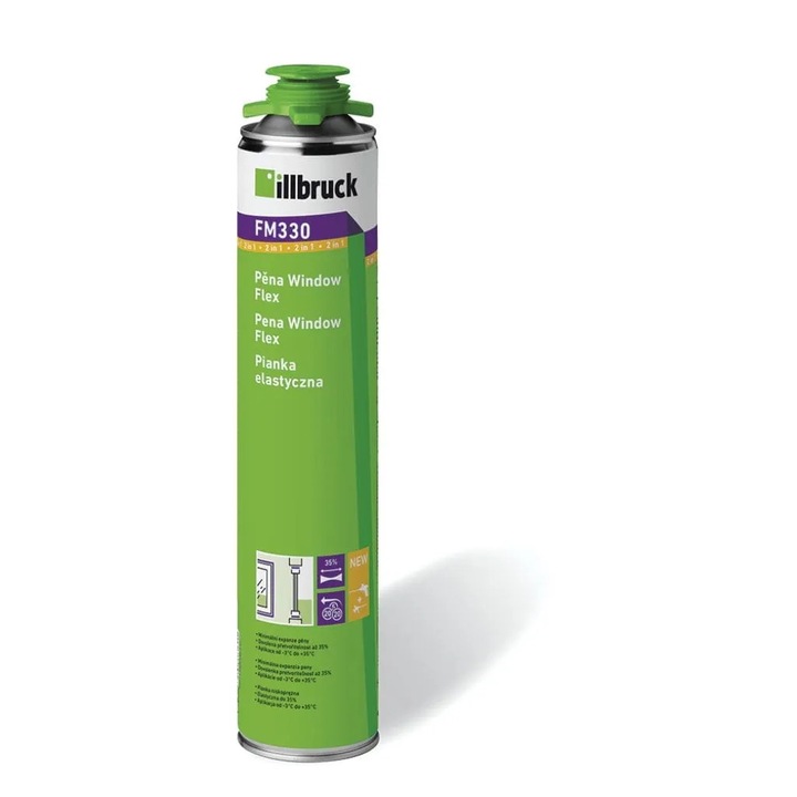 Spuma poliuretanica ILLBRUCK, FM330 Perfect, 880ml, elastica, rezistenta la temperaturi intre -3C si +35C