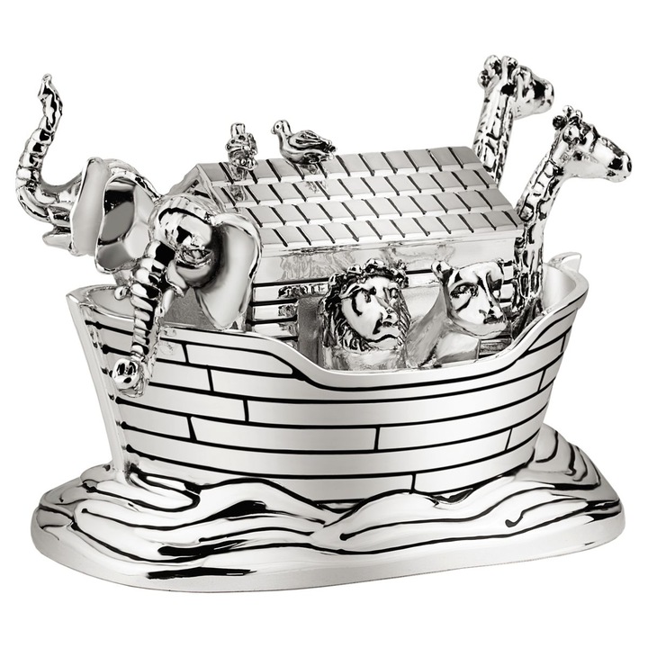 Cutie muzicala Arca lui Noe, Zilverstad, metalica, argintie, 84x52x63 mm, pentru copii