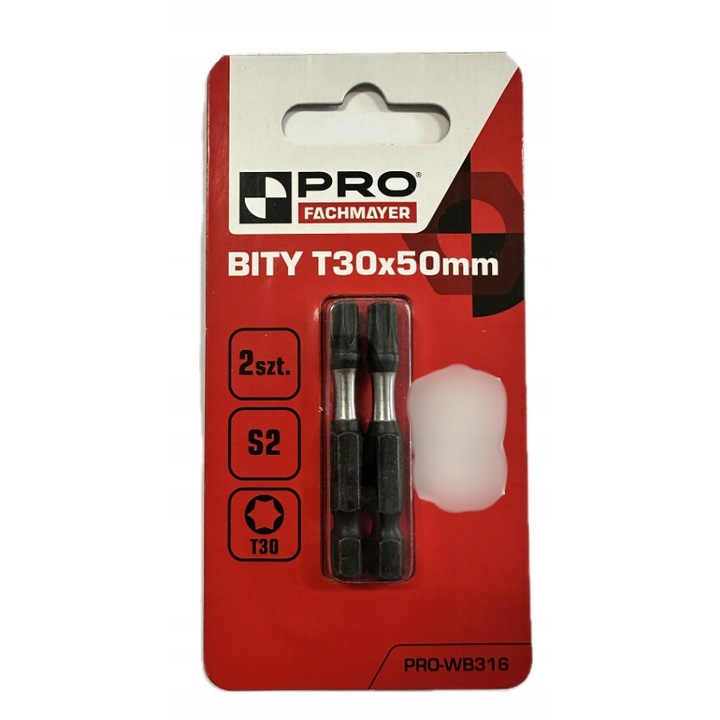 Set 2 biti de impact PRO TX30x50mm, din otel S2, rezistente la coroziune