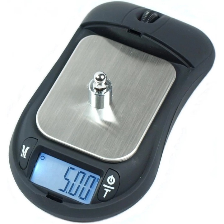 Cantar bijuterii de buzunar, AT-Mouse Profesional Scale 0,01-100g, Calibrare, Numarare, Tare, 2 x baterii AAA (incluse)