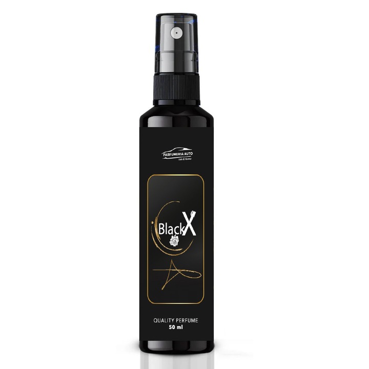 Black X Parfum auto, Mascente, flacon 50 ml cu breloc cadou