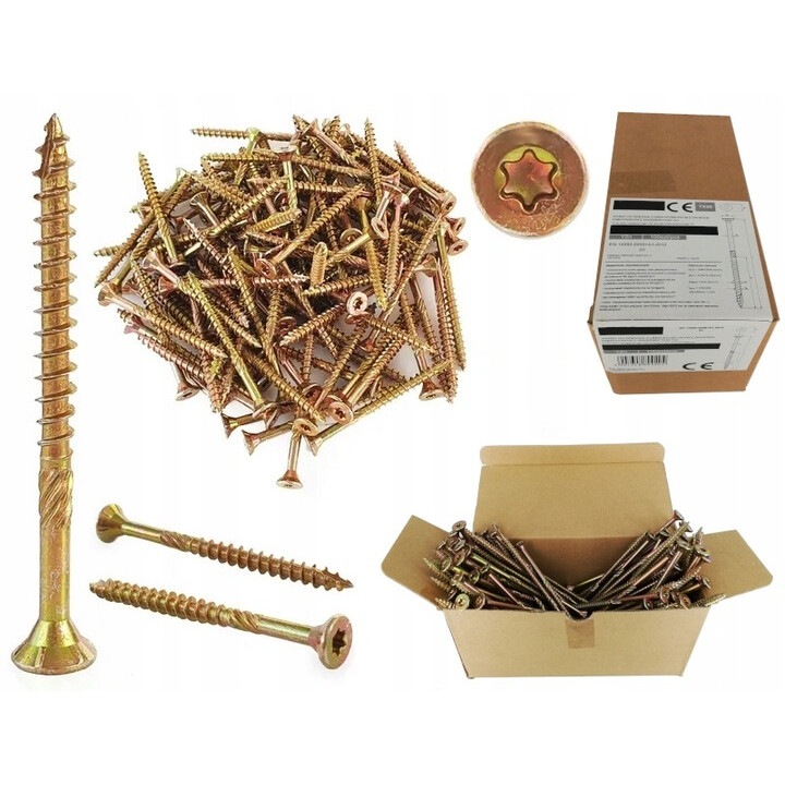 Suruburi pentru lemn, Azmet, 4x50mm, set 200 buc, otel zincat