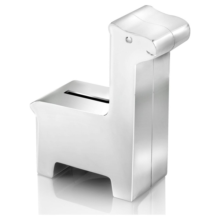 Skarbonka pentru copii, Zilverstad, in forma de girafa, posrebrata, 8.5x4x10.5cm, cadou personalizat