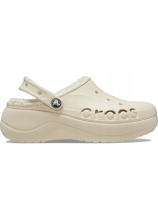 Saboti Izolati Femei, Crocs, Baya Platform Lined 208708 Clog, Bej, 42-43 EU
