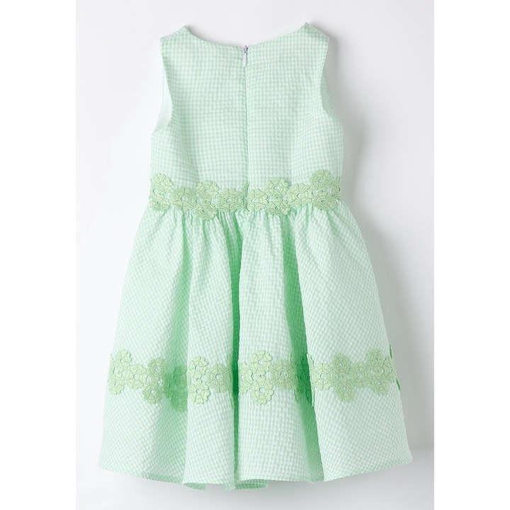 I Do, Kockás ruha virágos hímzéssel, Zöld