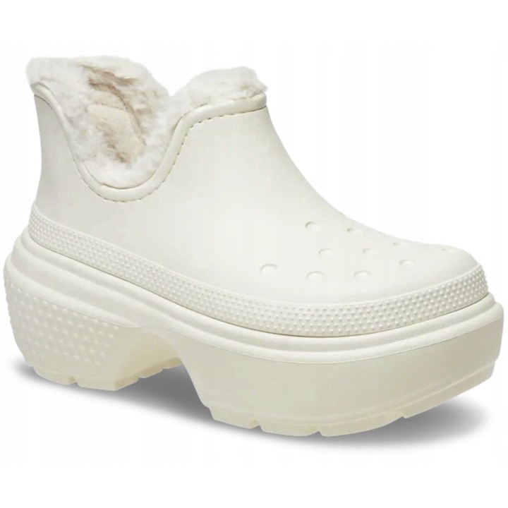 Saboti Izolati Platforma Femei, Crocs, Stomp Lined Shorty Boot, Bej, Bej, 36-37