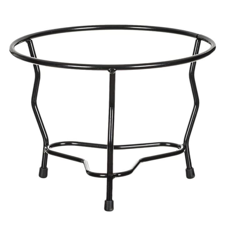 Suport, Ghiveci, 23x18cm, Negru, Metalic, de Podea