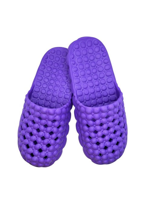 Papuci inchisi la varf pentru dama, Tecos®, design tip „bubble” pentru confort si masaj, Mov, 37